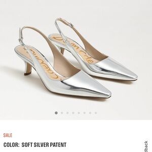 Sam Edelman Silver Slingback Kitten Heels